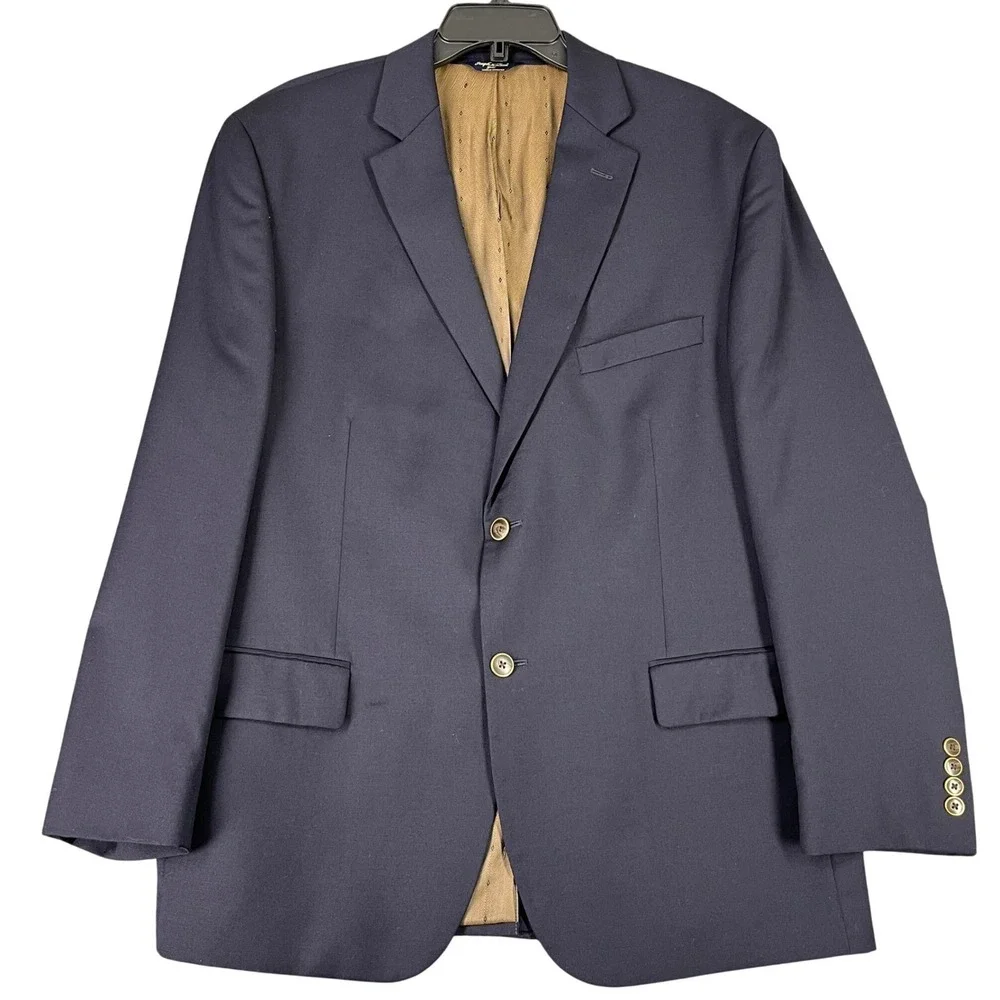 Joseph & Feiss Gold Wool Blazer Two Button Business Professional Formal Mens 46R